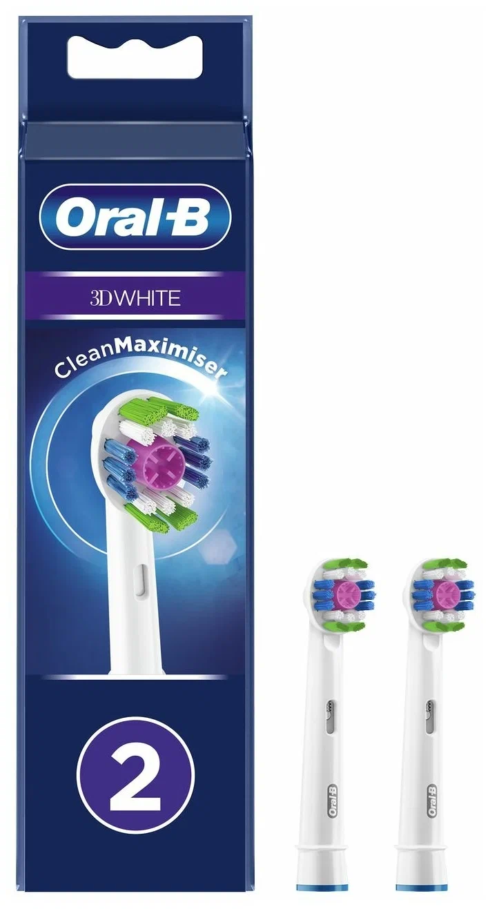 Oral-B 3D White Насадка для электрической зубной щетки, 2 шт, CleanMaximiser, арт. EB18 фото