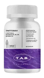 ТAB Триптофан ночной комплекс с витаминами группы В, капсулы, 60 шт. фото 