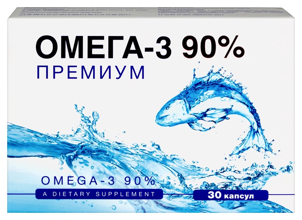 Омега-3 90% Премиум, капсулы, 30 шт. фото