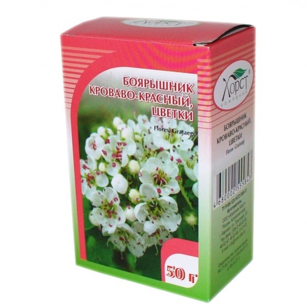 Боярышник кроваво-красный, цветки, 50 г, 1 шт. фото
