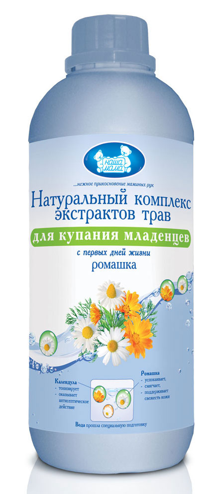 Наша Мама Натуральный комплекс экстрактов трав Ромашка, жидкость для ванн, 1000 мл, 1 шт. фото