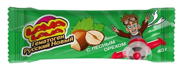 Lava Lava Гематоген русский, плитка, 40 г, 1 шт, с лесным орехом фото
