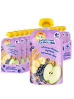 Бабушкино Лукошко детское пюре, пюре, 125 г, 1 шт, яблоко + банан + черника + мультизлаки фото