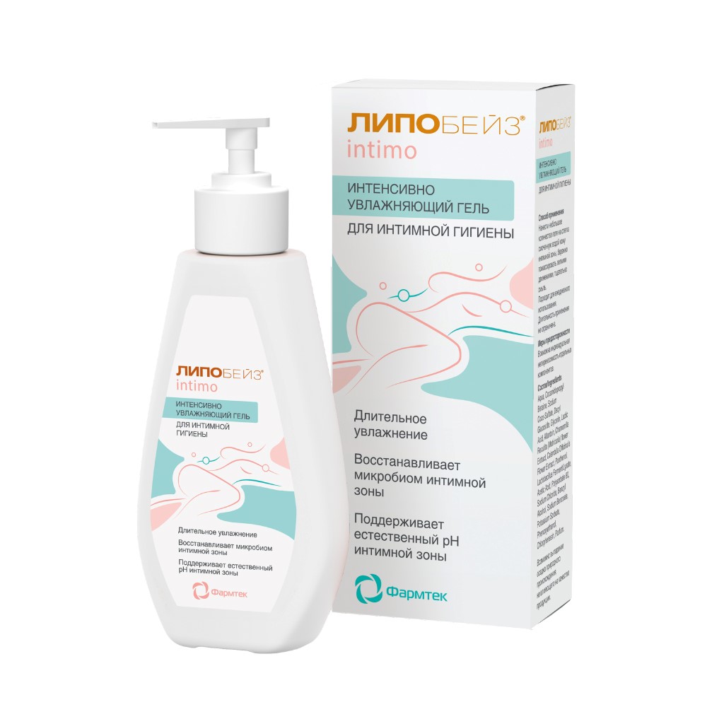 Липобейз Интимо, гель для интимной гигиены, 200 мл, 1 шт, интенсивно увлажняющий фото