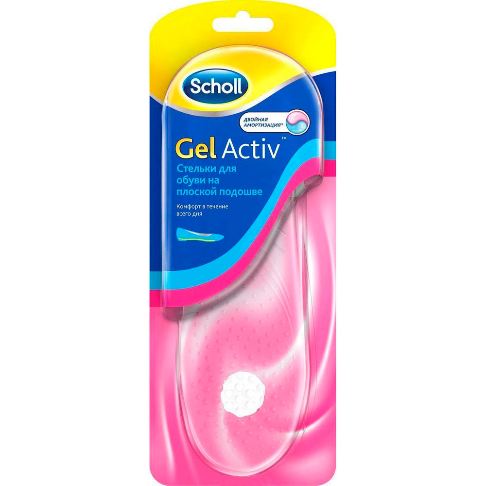 Scholl GelActiv стельки для обуви на плоской подошве, 2 шт, прозрачные фото