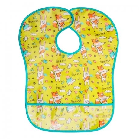 Курносики слюнявчик непромокаемый, 1 шт, арт. 15027, с карманом на липучке фото