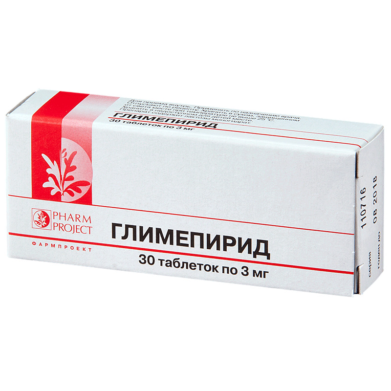 Глимепирид, 3 мг, таблетки, 30 шт. фото