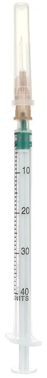 Шприц SFM 3-х компонентный инсулиновый U-40, 1 мл, шприц в комплекте с иглой, 20 шт, 26G (0.45х12) фото 2