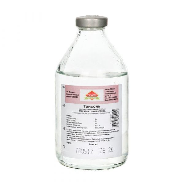 Трисоль, раствор для инфузий, 200 мл, 1 шт. фото