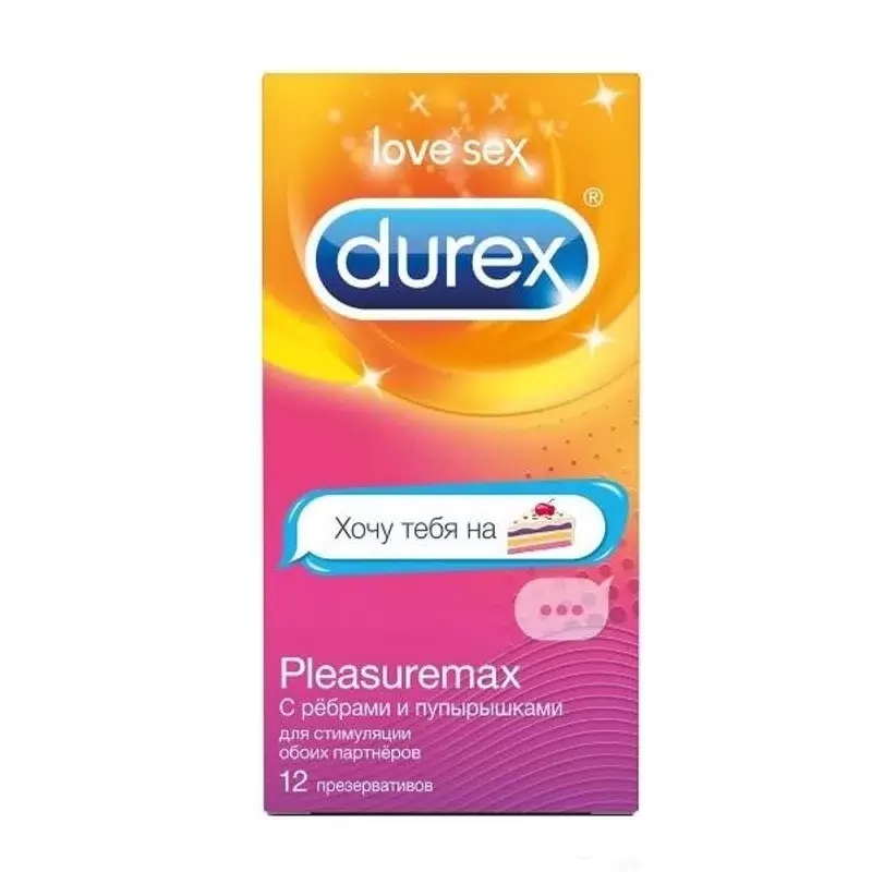 Durex Pleasuremax emoji, презерватив, 12 шт, с ребрами и пупырышками фото