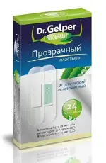 Dr. Gelper Aloeplast Пластыри медицинские с алоэ вера, пластырь медицинский, 24 шт, прозрачный фото