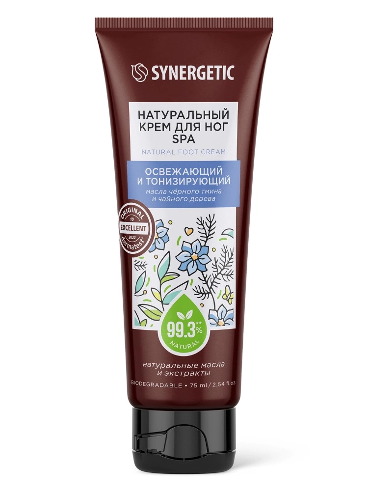 Synergetic SPA Крем для ног натуральный освежающий и тонизирующий, крем для ног, 75 мл, 1 шт. фото