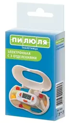 Таблетница Пилюля электронная с 3 отделениями, 1 шт, арт. 2023 фото