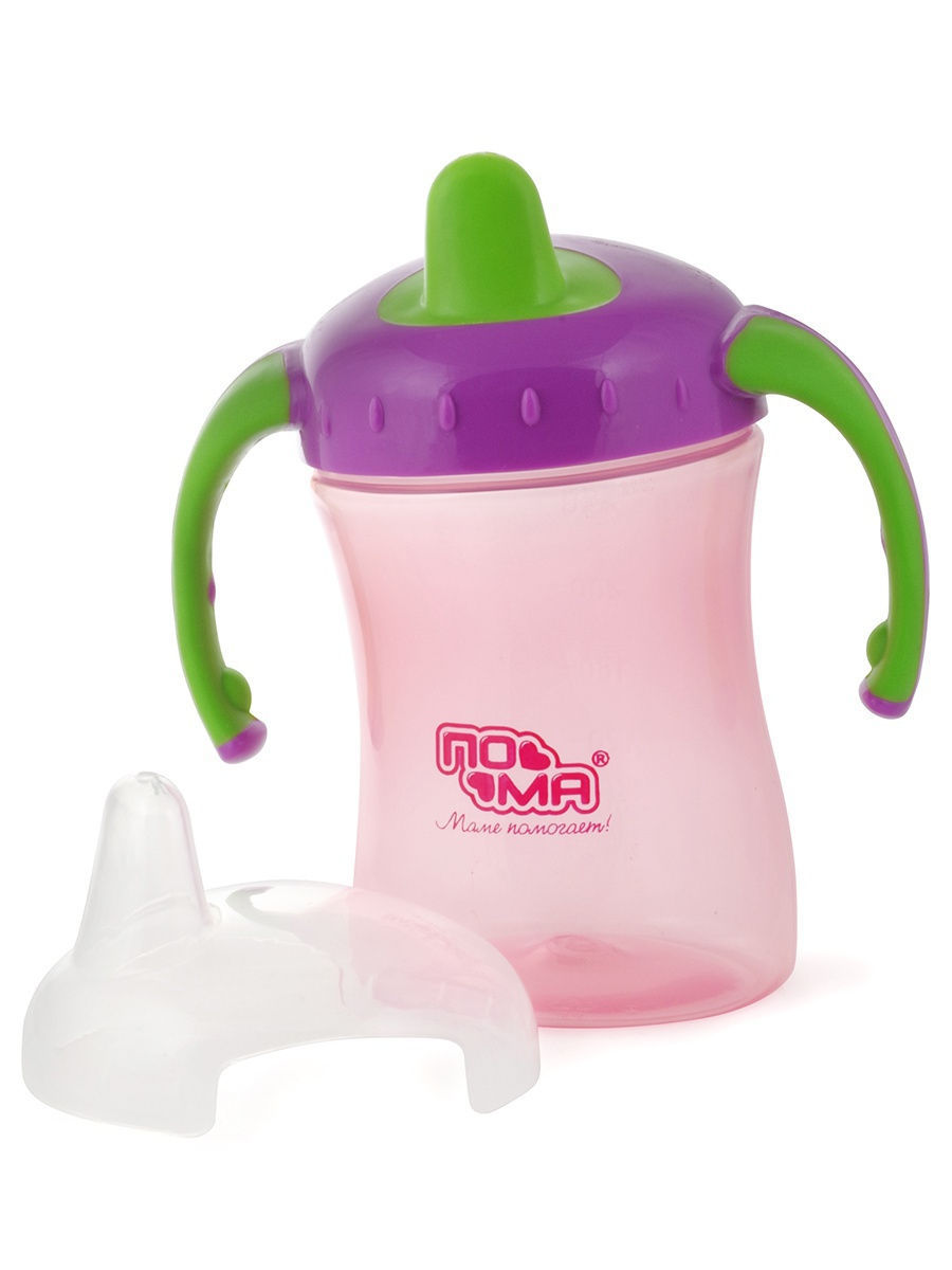 Пома поильник-непроливайка с ручками и крышкой, 260 мл, 1 шт, арт. 1014 фото
