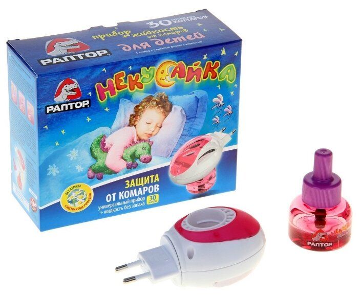 Раптор Некусайка фумигатор + жидкость 30 ночей для детей, 1 шт. фото