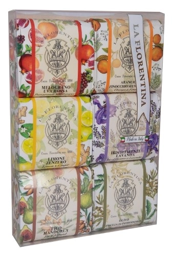 La Florentina Мыло туалетное набор, мыло твердое, 106 г, 6 шт, оливковое масло и лист томата фото