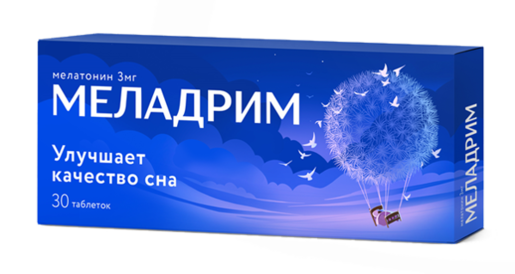 Меладрим, 3 мг, таблетки, покрытые пленочной оболочкой, 30 шт. фото