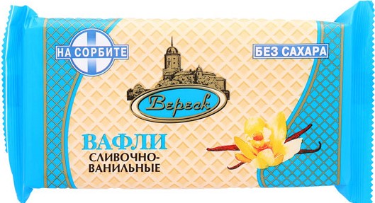 Невские вафли Сливочно-Ванильные на сорбите, 105 г, 1 шт, без сахара фото