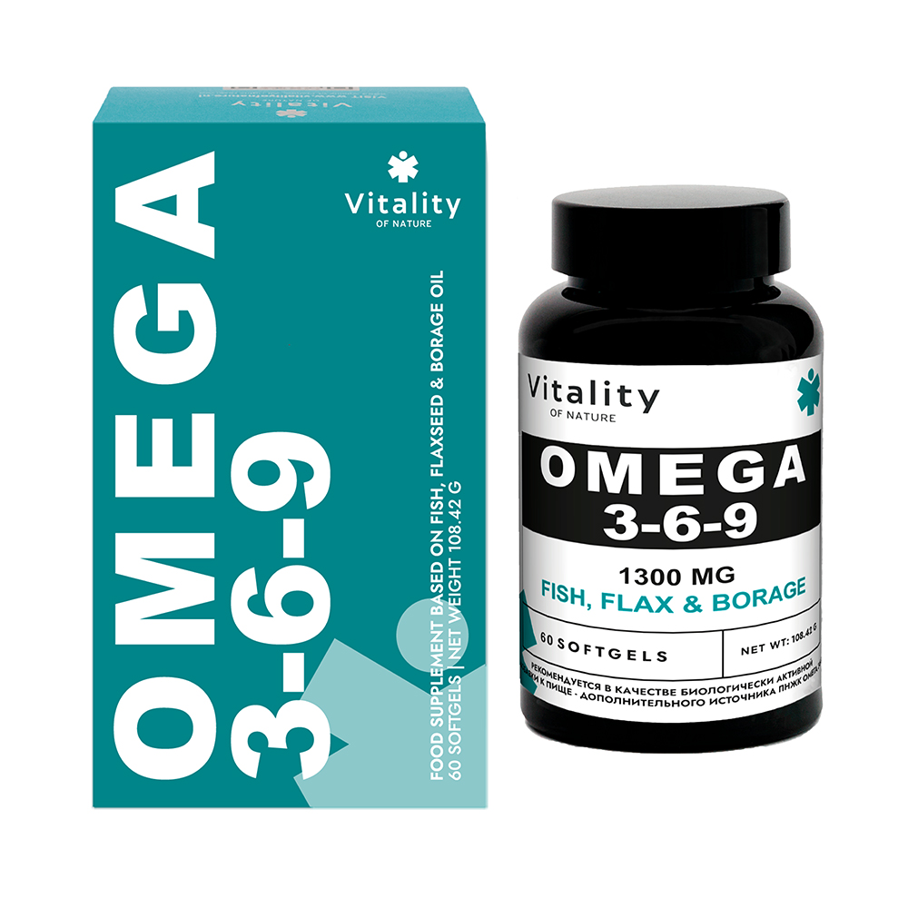 Vitality Омега 3-6-9, 1300 мг, капсулы, 60 шт. фото