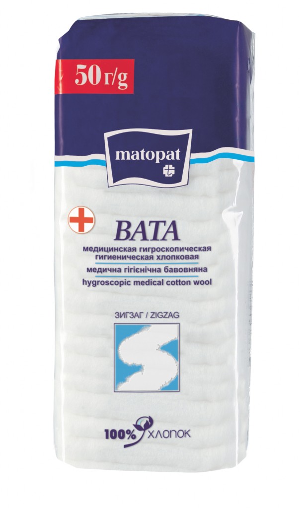 Matopat Вата Зиг- Заг хлопковая, вата нестерильная, 50 г, 1 шт. фото