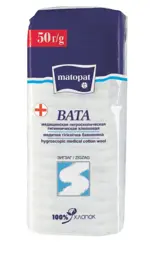 Matopat Вата Зиг- Заг хлопковая, вата нестерильная, 50 г, 1 шт. фото