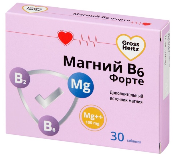 Gross Hertz Магний B6 Форте, таблетки, 30 шт. фото