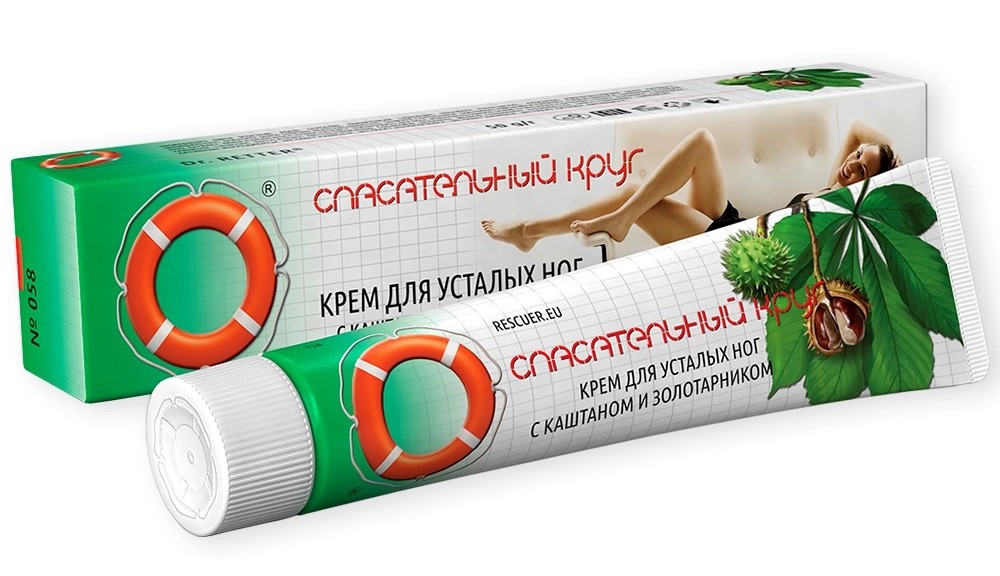 Спасательный круг крем для усталых ног с каштаном и золотарником, крем для ног, 50 г, 1 шт. фото