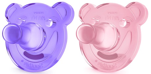 Avent пустышка цельносиликоновая Мишка, 0-3 месяцев, 2 шт, для девочек, арт. SCF194/02 фото