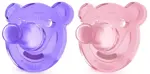 Avent пустышка цельносиликоновая Мишка, 0-3 месяцев, 2 шт, для девочек, арт. SCF194/02 фото 