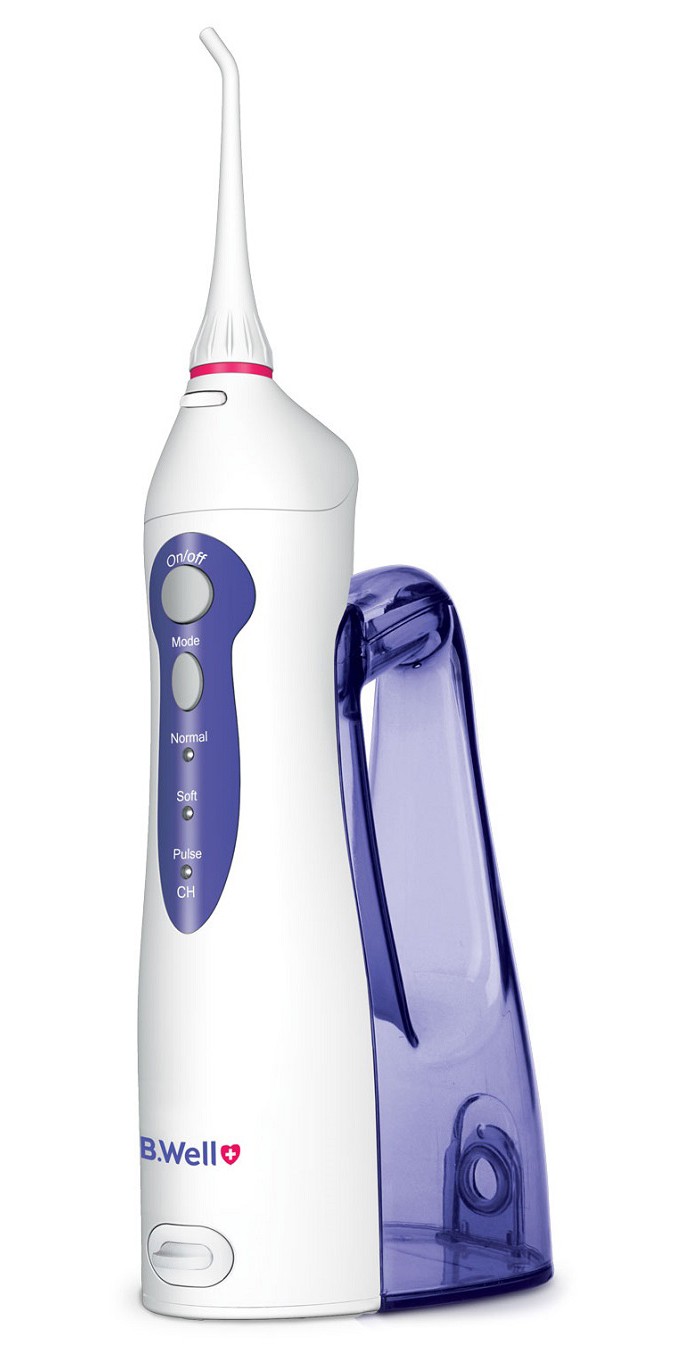 B.WELL Ирригатор для полости рта WI-911, 330 мл, 1 шт, 2 насадки, 3 режима работы фото