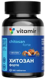 Витамир Хитозан форте, 500 мг, таблетки, 100 шт. фото 