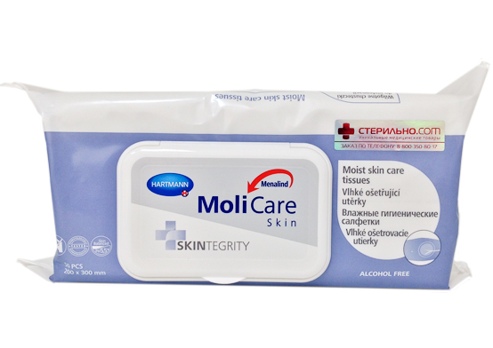 Hartmann Menalind Molicare Skin Салфетки влажные, салфетки гигиенические, 50 шт, 200 х 300 мм фото