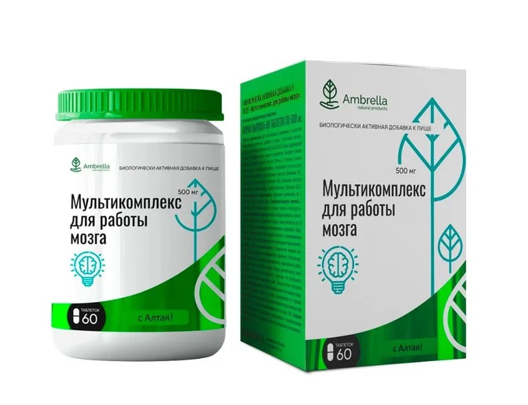 Амбрелла Мультикомплекс для работы мозга, таблетки, 60 шт. фото
