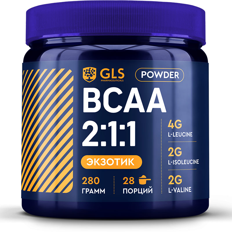 GLS BCAA 2:1:1, порошок, 280 г, 1 шт, экзотик фото
