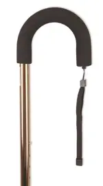 Трость телескопическая металлическая с закругленной рукояткой с мягким покрытием AMCC31 BR, 1 шт, бронзового цвета фото 2