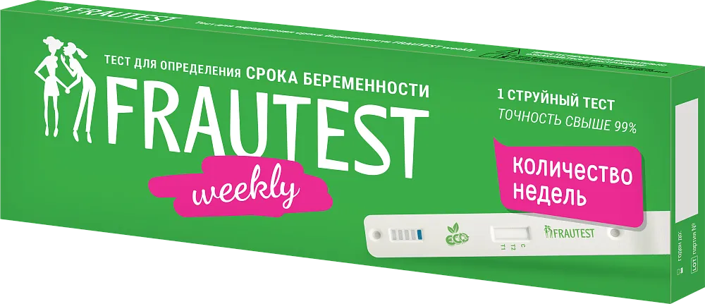 Frautest Weekly Тест для определения срока  беременности, тест-кассета, 1 шт. фото