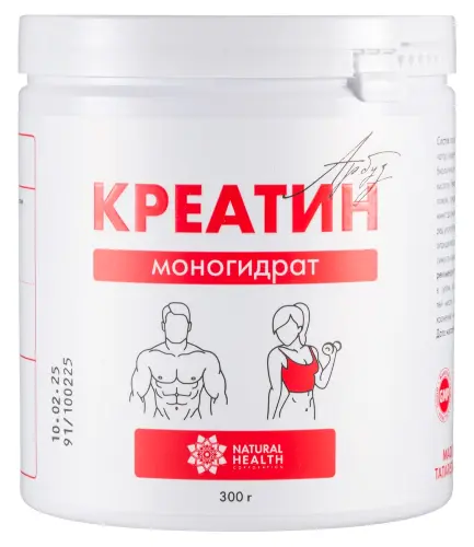 Natural Health Креатин моногидрат, порошок, 300 г, 1 шт, арбуз фото