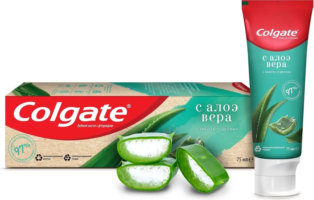 Colgate Naturals Зубная паста Забота о деснах с алоэ вера, паста, 75 мл, 1 шт. фото