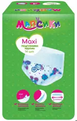 Мапсики Подгузники трусики детские, р. maxi, 14 шт, 9-14 кг фото 2