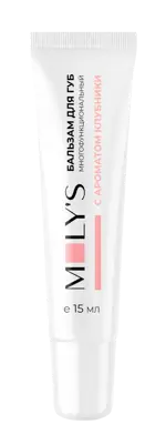 Молис бальзам для губ многофункциональный, бальзам для губ, 15 мл, 1 шт, клубника фото