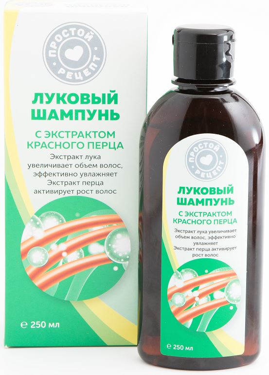 Простой рецепт Шампунь луковый с экстрактом красного перца, шампунь, 250 мл, 1 шт. фото