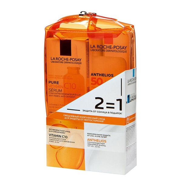 La Roche-Posay Vitamin С10 сыворотка 30 мл + Anthelios солнцезащитный флюид spf 50 50 мл, набор, 1 шт. фото