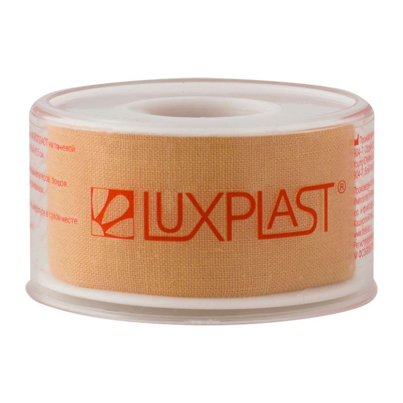 Luxplast Пластырь фиксирующий, 2.5 см х 500 см, 1 шт, телесного цвета, тканевая основа фото