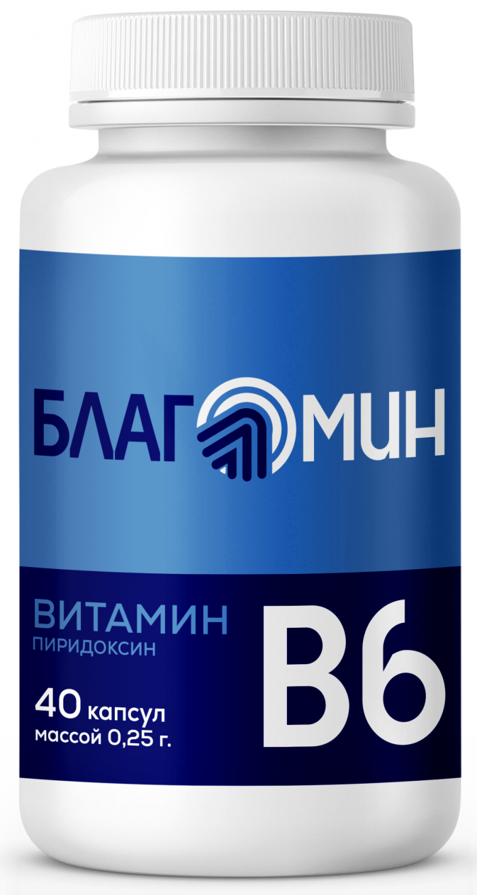 Благомин Витамин B6 (пиридоксин), 2 мг, капсулы, 40 шт. фото