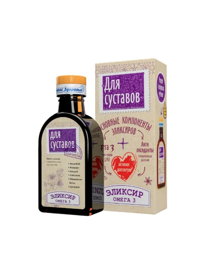 Компас здоровья Масло льняное Эликсир для суставов, эликсир для приема внутрь, 200 мл, 1 шт. фото
