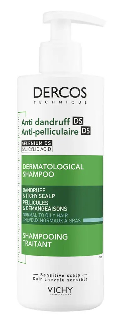Vichy Dercos интенсивный Шампунь-уход против перхоти для нормальных и жирных волос, шампунь, 390 мл, 1 шт. фото