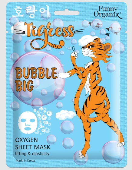 Funny Organix маска-лифтинг для лица тканевая кислородная, маска для лица, 25 г, 1 шт, Сокращение морщин и Эластичность фото