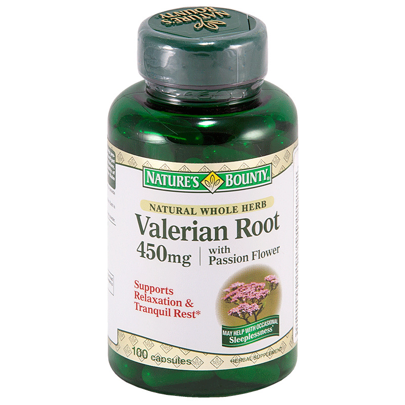 Natures Bounty Корень валерианы с цветками пассифлоры, 450 мг, капсулы, 100 шт. фото