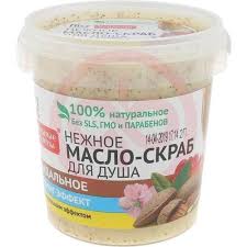 Народные рецепты Масло-скраб для душа нежное миндальное, скраб, 155 мл, 1 шт. фото