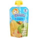 Бабушкино Лукошко детское пюре, пюре, 90 г, 1 шт, яблоко + груша + персик фото 